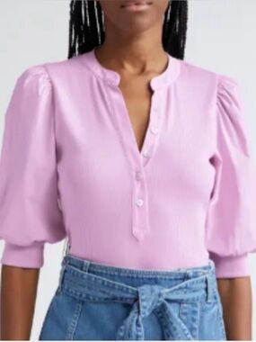 Veronica Beard Coralee top-Barely Orchid